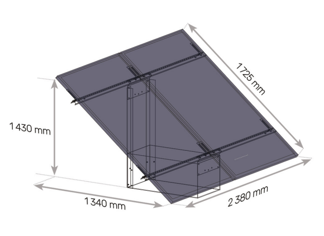 ULTRAGROUND système de fixation au sol à lester pour 2 panneaux solaires V2 - 30-35MM